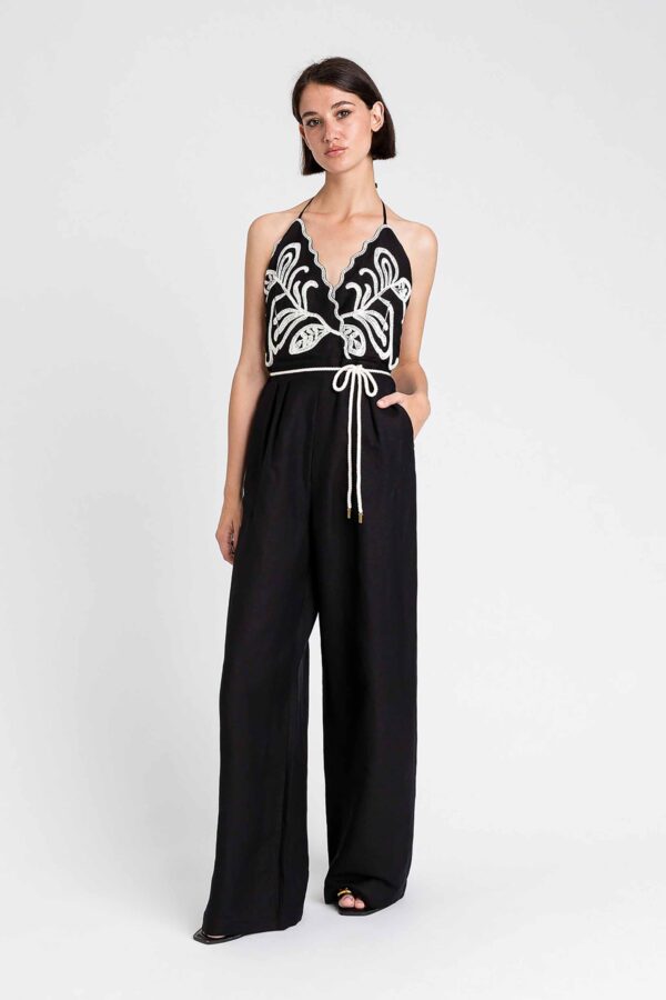 Гащеризон от ленена смес с бродерия Twinset