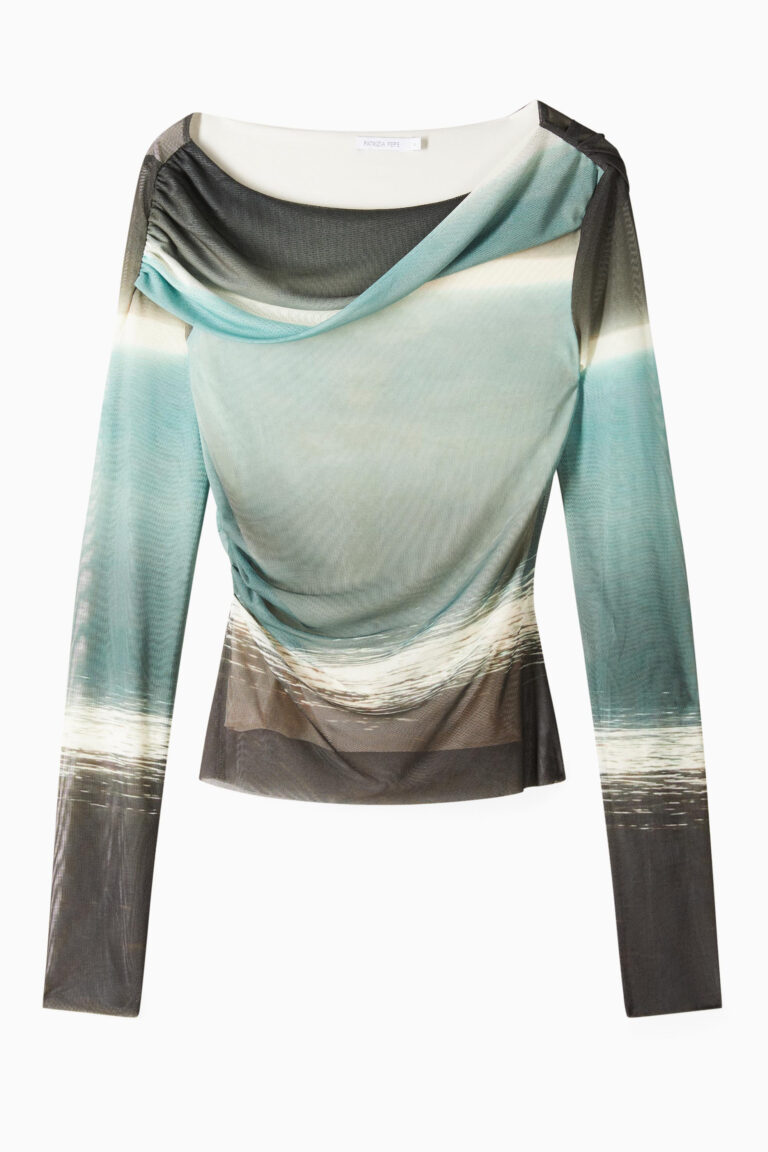 Еластичен пуловер с воднисти нюанси Patrizia Pepe