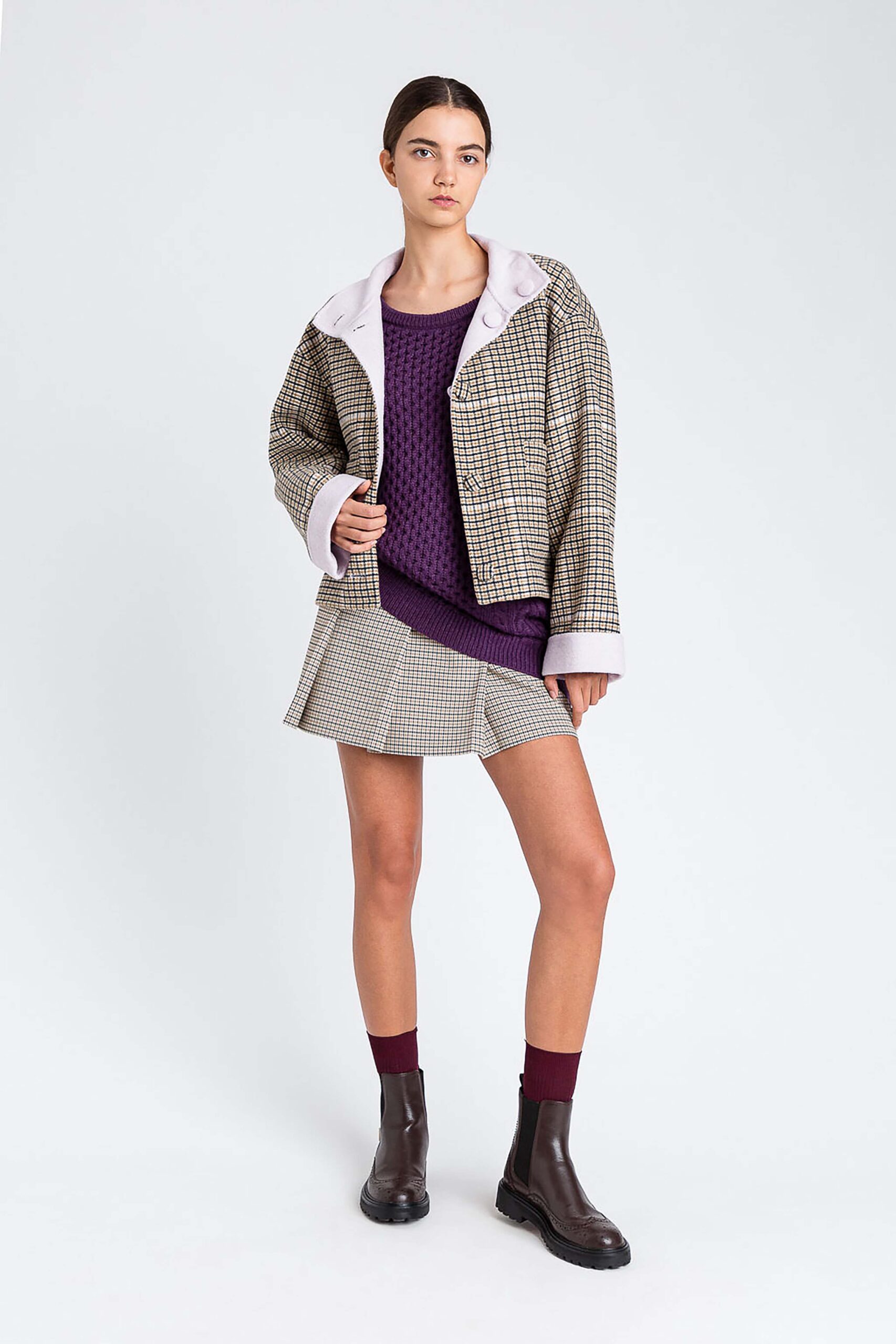 252AP2090-10 Двулицево вълнено яке Twinset