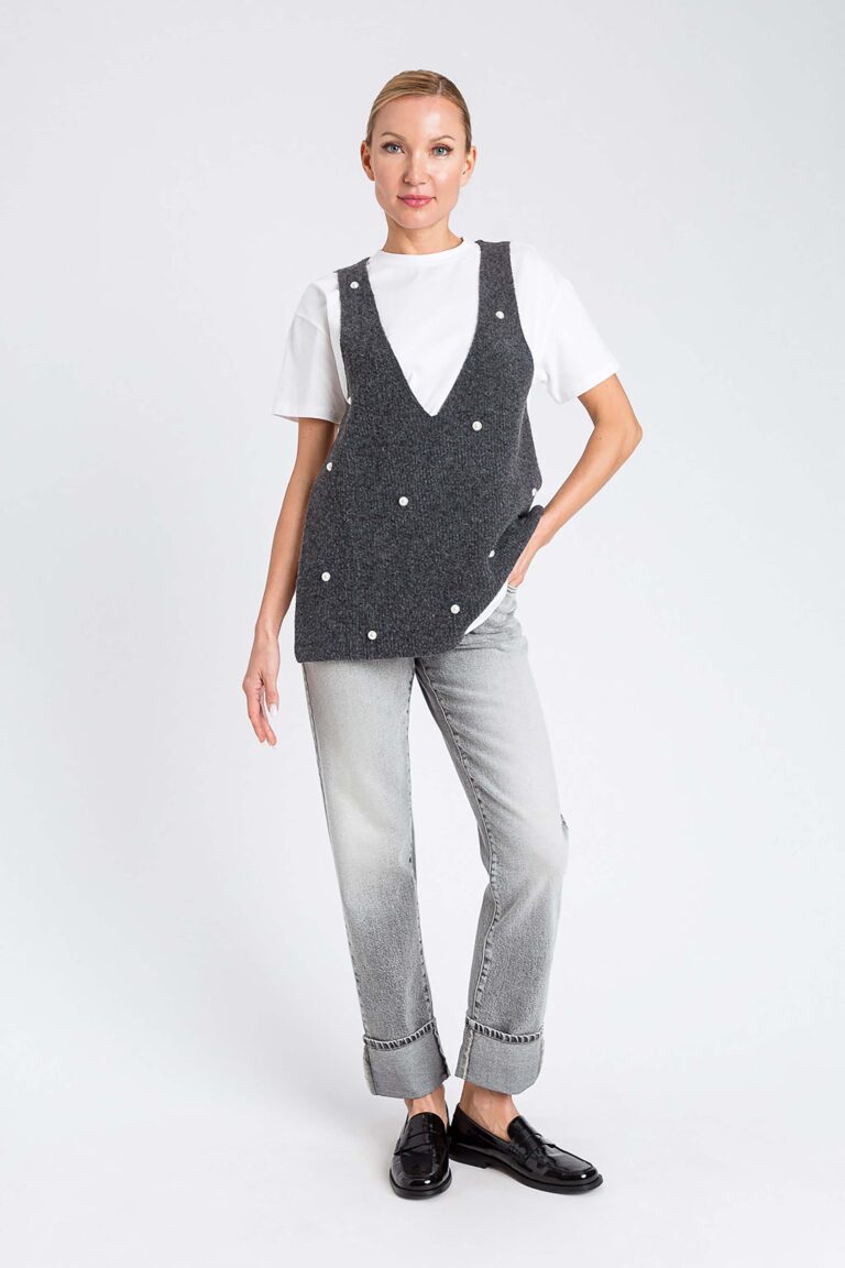 Дънки с права кройка и обърнати крачоли Twinset