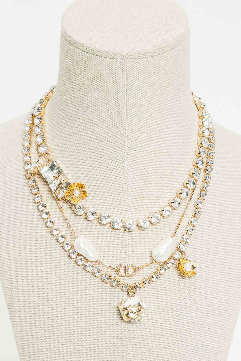 Kолие с кристали и цветя Twinset