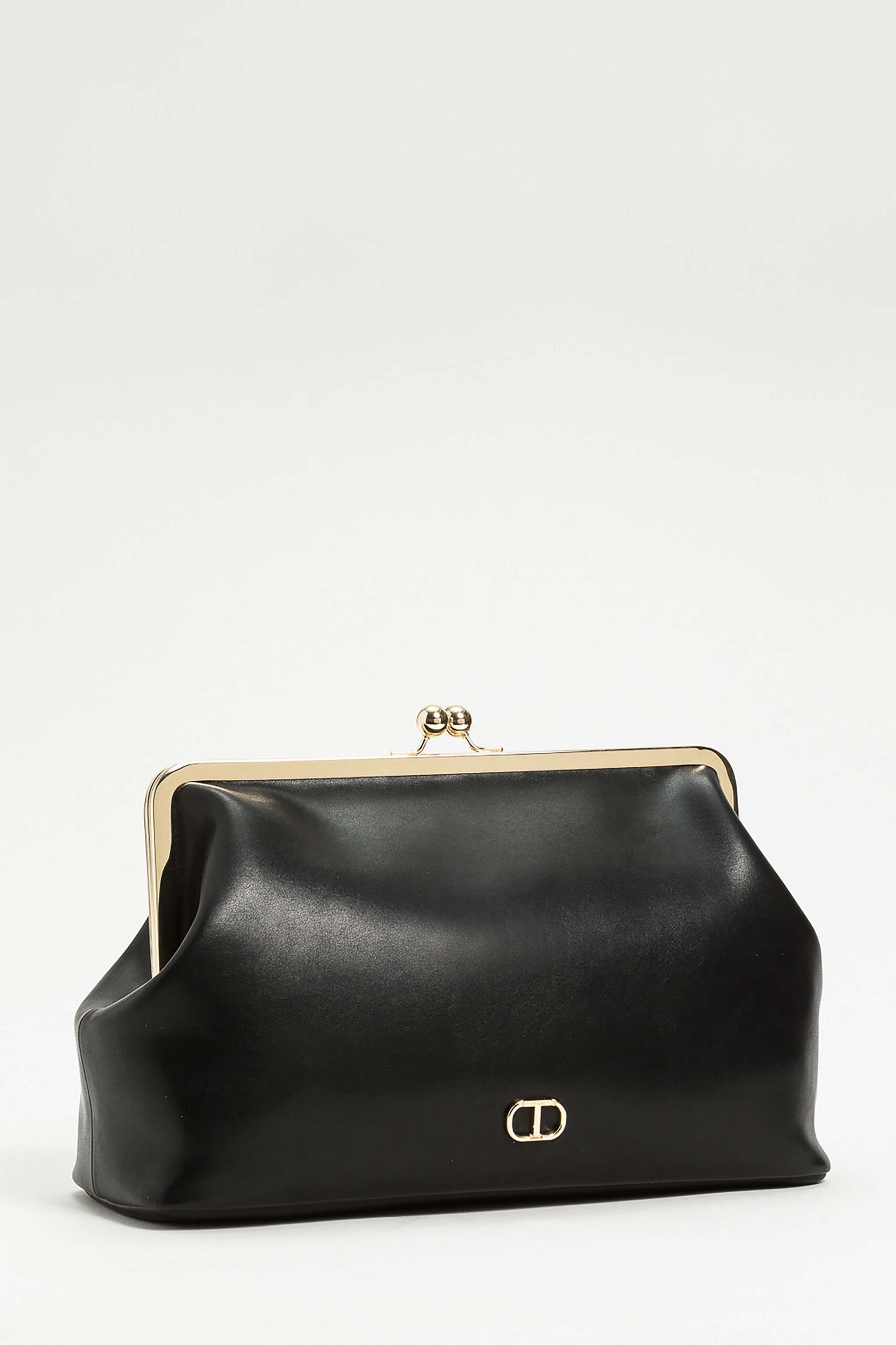 252TD8330-1 Макси клъч за през рамо с овално Т-лого Twinset