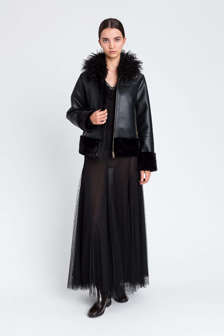 Късо яке от изкуствена кожаTwinset