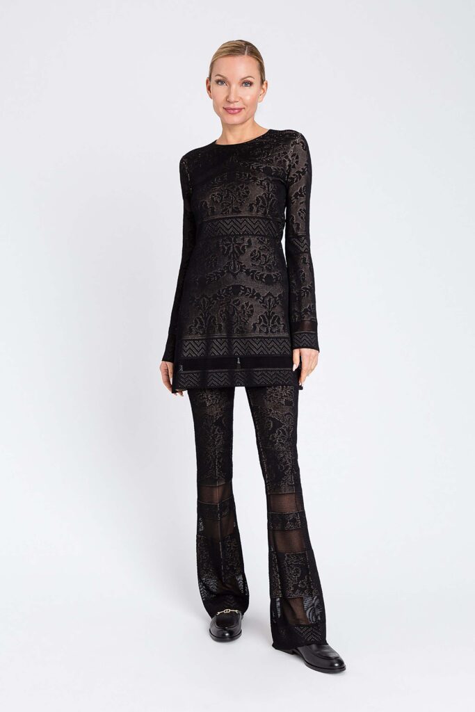 Къса ажурна плетена рокля Twinset