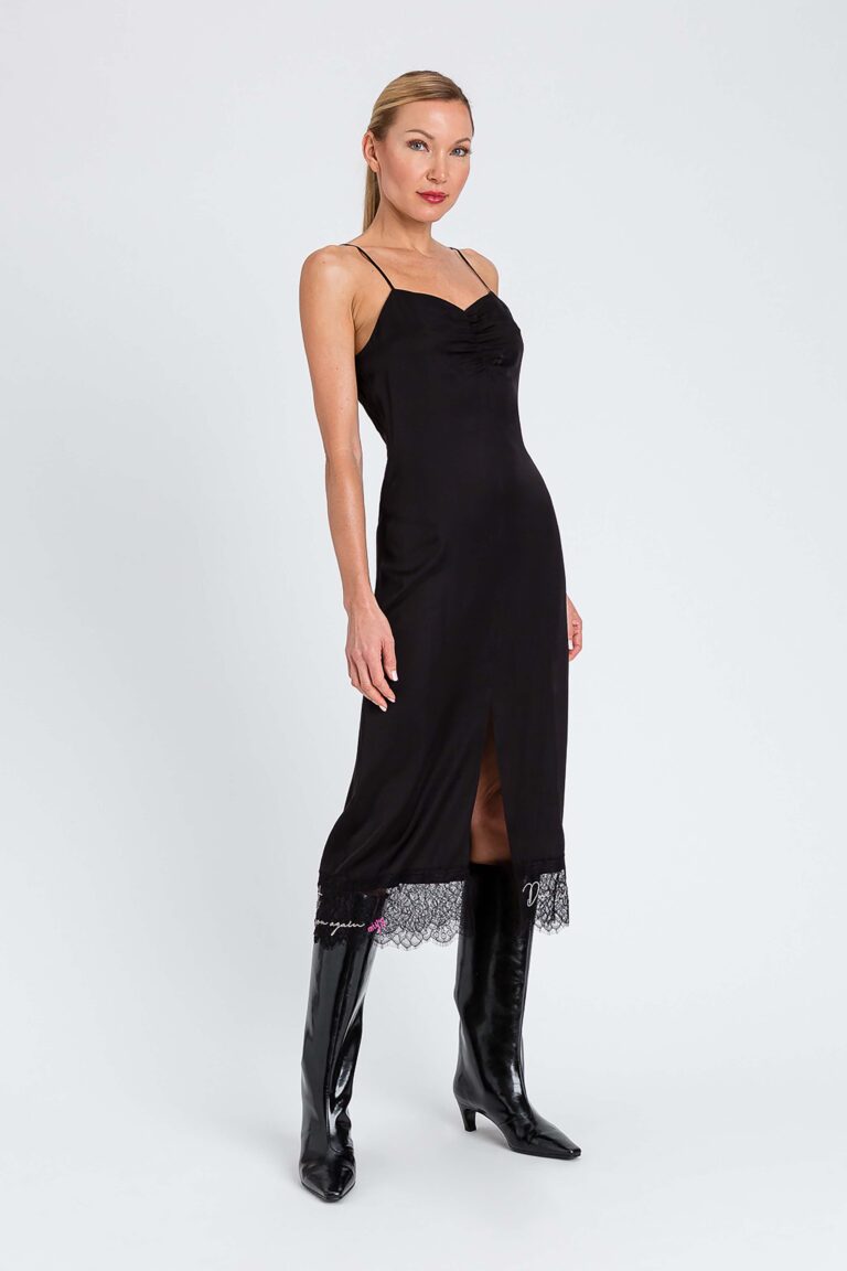 Миди рокля MYFO с дантела и бродерия Twinset