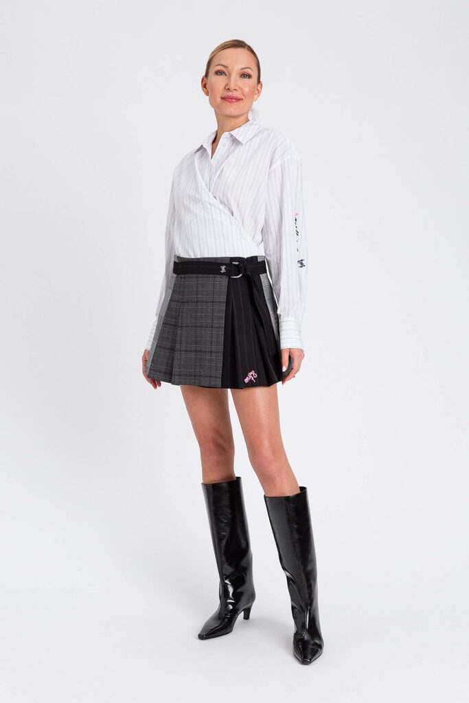 Плисирана мини пола MYFO с бродерия Twinset