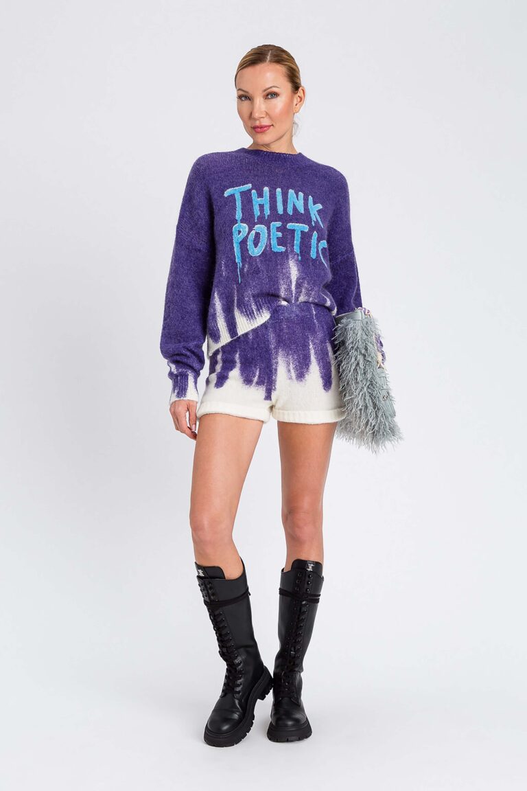 Къс вълнен пуловер MYFO с щампа Twinset