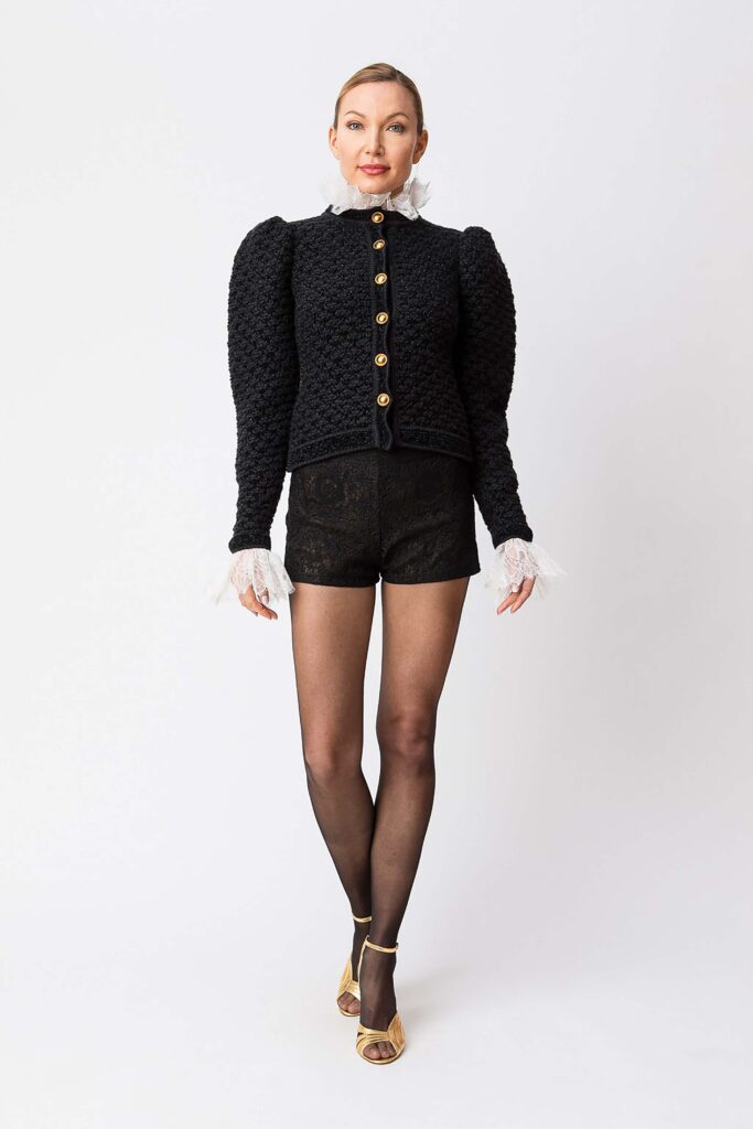 Двуцветно жакардово плетено яке Twinset