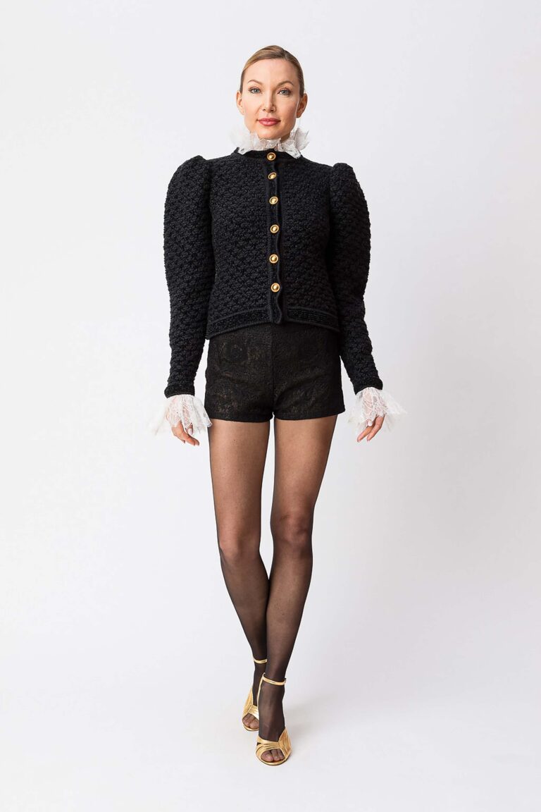 Двуцветно жакардово плетено яке Twinset