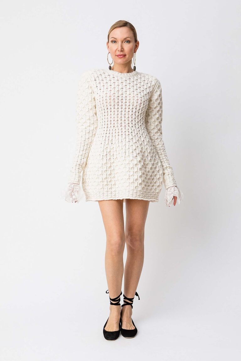 Къса плетена рокля от вълна и кашмир Twinset