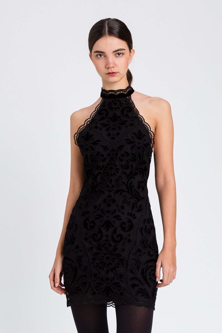 Къса рокля от тюл с бродерия Twinset