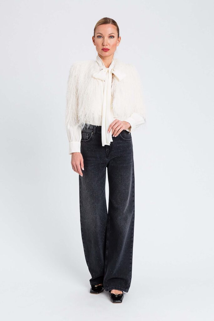 Къс жакет с ресни Twinset