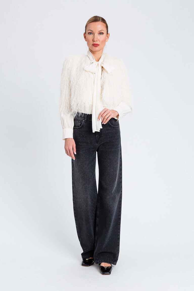 Къс жакет с ресни Twinset