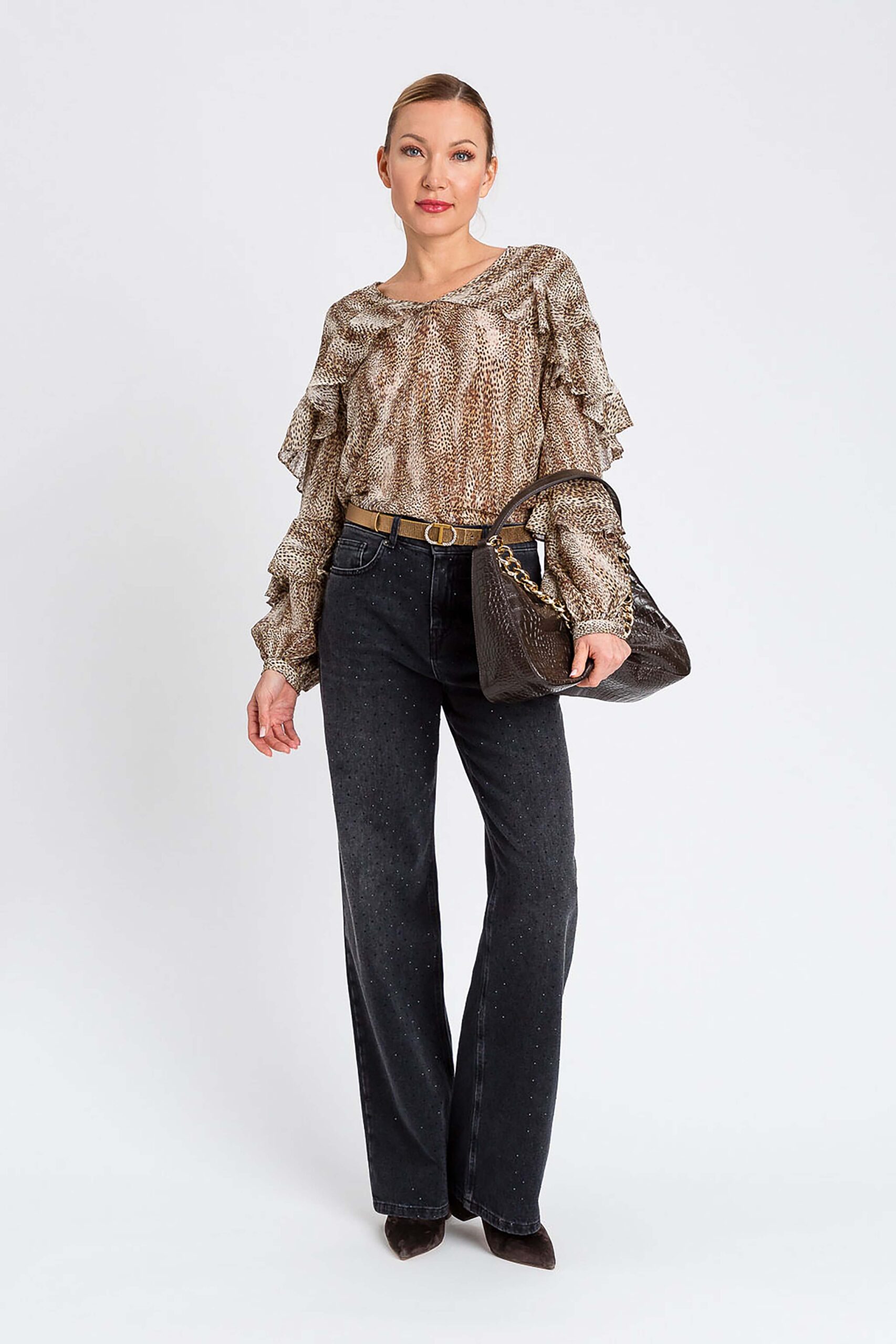 252TT2352-10 Блуза с животински принт Twinset