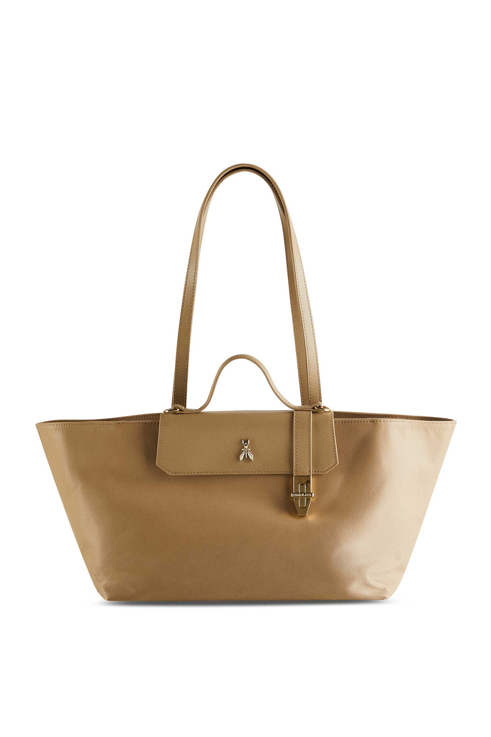 8B0289_L178_B862_1 Модерна кожена чанта Patrizia Pepe, бежова