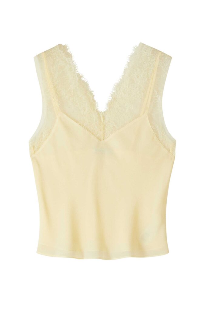 Топ с дантелени детайли Patrizia Pepe, жълт