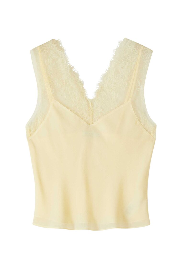 Топ с дантелени детайли Patrizia Pepe, жълт