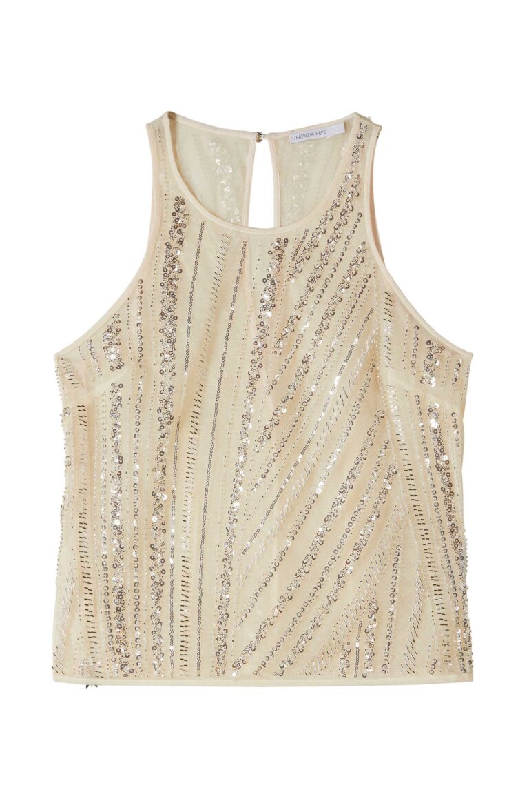 Бродиран топ от тюл Patrizia Pepe