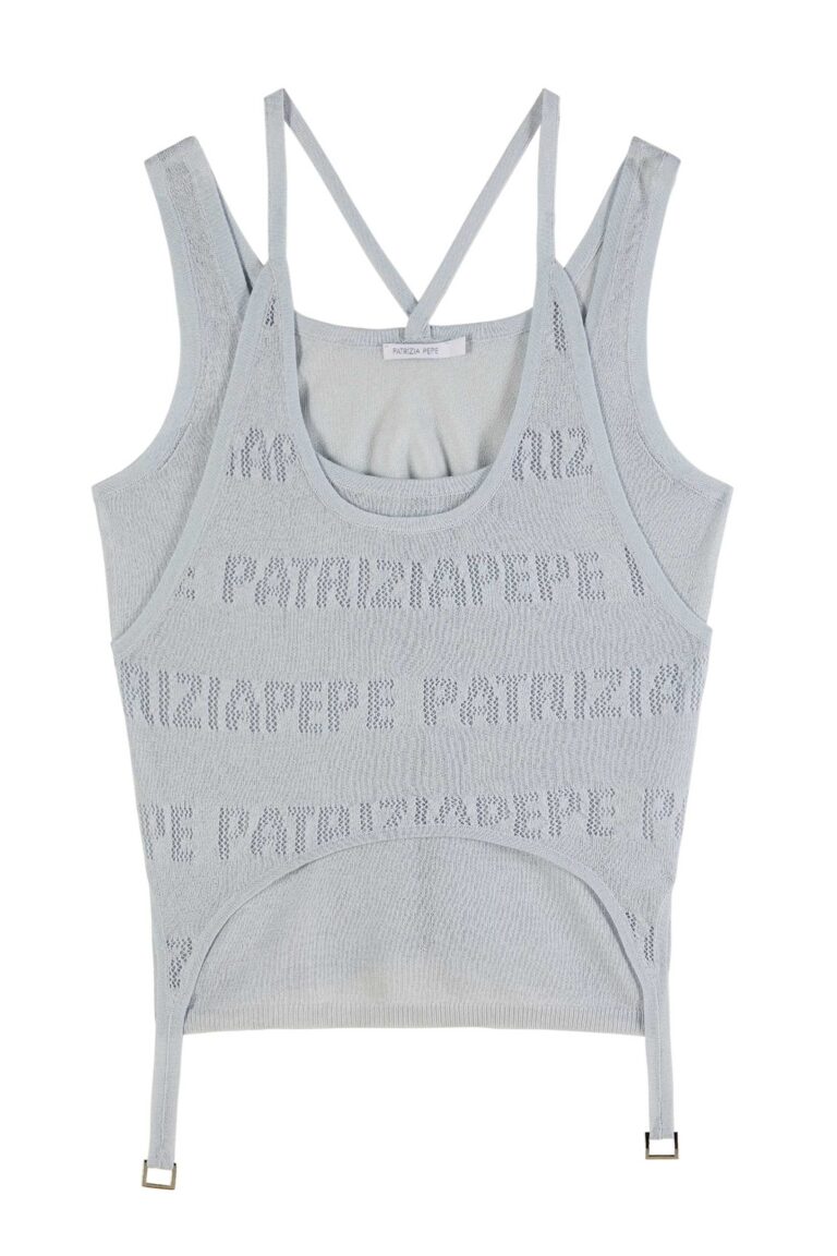 Плетен топ с перфорирано лого Patrizia Pepe