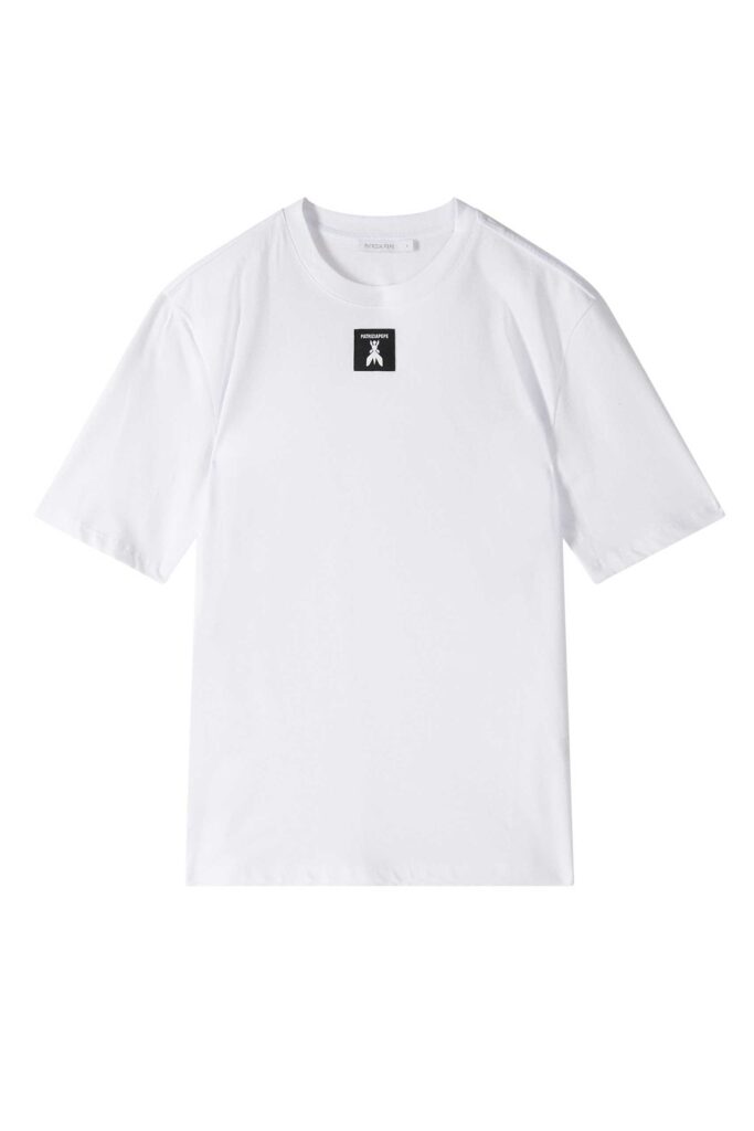 Тениска с етикет с лого Patrizia Pepe, бяла