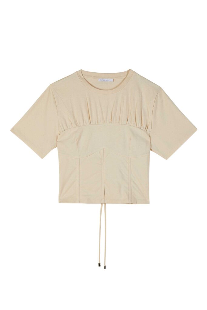 Памучна бюстие тениска Patrizia Pepe